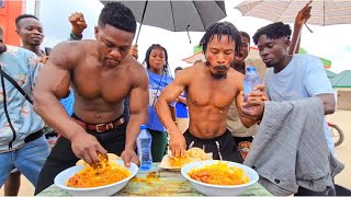 Father Ankrah Vs Asoka hottest street eating competition 🔥😎 [upl. by Assillim654]