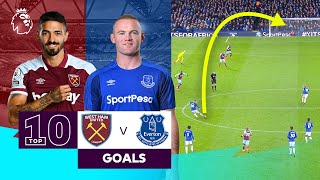 10 WONDERFUL West Ham vs Everton Goals  Premier League  Manuel Lanzini amp Wayne Rooney [upl. by Dougal]