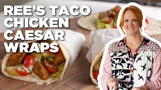 Ree Drummonds Taco Chicken Caesar Salad Wraps  The Pioneer Woman  Food Network [upl. by Urbanna]