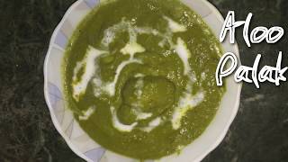 Aloo Palak Gravy Recipe  Potato Spinach Gravy Curry  Palak Aloo Recipe  Vegetarian recipe [upl. by Rybma]