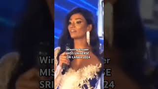 WINNING ANSWER MISS UNIVERSE SRI LANKA 2024 MELLONEY DASSANAYAKE missuniversesrilanka missuniverse [upl. by Latoniah]