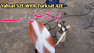 how to set turksat 42e lnb setting with yahsat 52e and full channel list [upl. by Yelsiap]