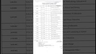 BEd 2nd semester time table Mahatama Gandhi Kashi Vidyapith [upl. by Yrrab]