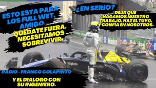 Radio Franco Colapinto Quería poner Wets Atención al Diálogo con su ingeniero F1 radio [upl. by Hootman504]