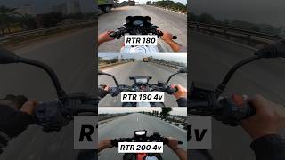 RTR 180 VS RTR 160 4v VS RTR 200 4v 🔥 1st Gear Challenge shorts apache1604v [upl. by Eusassilem]