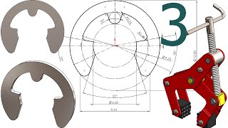 3Project 49 Manual Clamp SolidWorks Tutorial lock washer  sheet metal [upl. by Ettevy]