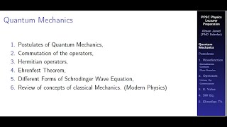 Quantum Mechanics P1  Postulates Urdu [upl. by Pomona]