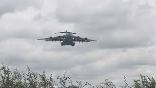 USAF C17 Landing At RAF Northolt to pick up Joe Bidens helicopters [upl. by Adnuhsor]