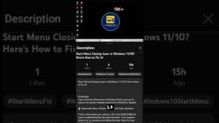 Fix windows 11 start menu issue troubleshooting windowztech windows11 viralvideo windowsfix [upl. by Asiil]