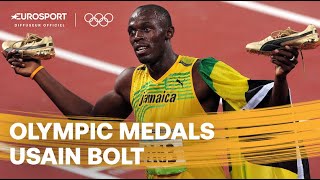 JEUX OLYMPIQUES  Les sacres dUsain Bolt à Pékin 2008 Londres 2012 et Rio 2016 [upl. by Idalla]