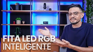 ✨COLOQUEI uma FITA LED INTELIGENTE na minha Estante  Ficou INCRÍVEL  Alexa e Google Home [upl. by Yelrebmik]