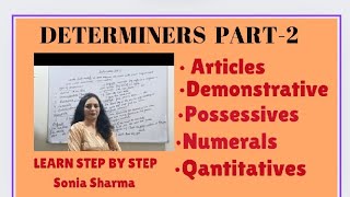 Determiners Part2Determiners in English englishenglishgrammarlearnstepbystepsoniasharma [upl. by Calypso994]