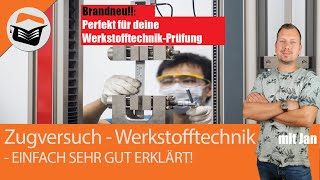 Zugversuch  Grundlagen  Werkstoffprüfung  Einfach sehr gut erklärt  Werkstofftechnik mit Jan [upl. by Ailla]