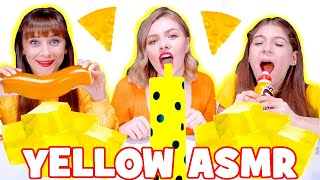 ASMR Eating Only One Color Food Yellow Jelly Gummy Sour Mukbang [upl. by Orabel]