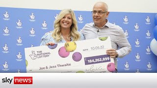 EuroMillons Gloucester couple scoop £184m with lucky dip ticket [upl. by Melba]