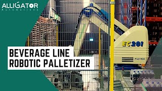 Beverage Line Robotic Palletizer System  Alligator Automations [upl. by Aeriel]