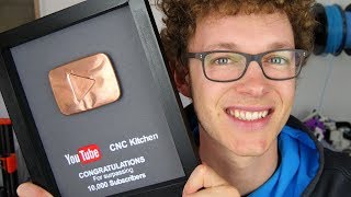 10k Copper YouTube Play Button  Copper plating 3D prints  giveaway [upl. by Milore]