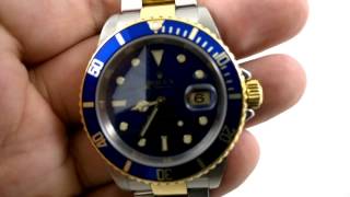 Rolex Submariner 16613  Two Tone Blue Dial Submariner [upl. by Cherianne640]