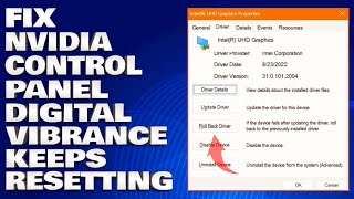 How To Fix Nvidia Control Panel Digital Vibrance Keeps Resetting [upl. by Xxam]