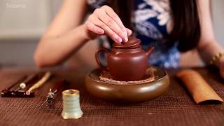 Yunnan Pu Erh Tea Cake  Steeping Authentic Puer Tea by Teasenz [upl. by Akemat792]