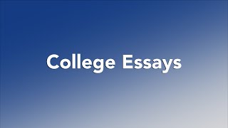 College Essay Presentation [upl. by Divadleahcim]