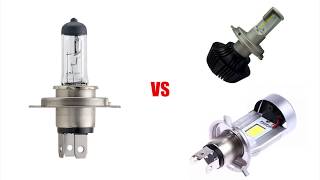 LED vs HALOGEN  HS1H4 motorcyclescooter bulbs comparison [upl. by Troxell]