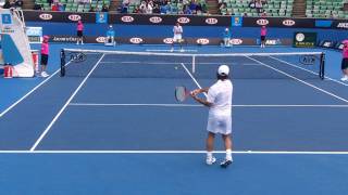 Fabrice Santoro warms up for last match [upl. by Burleigh388]