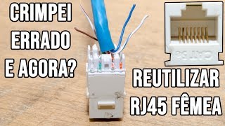 Como reutilizar RJ45 femea  Keystone crimpado errado [upl. by Elana]