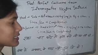 Past perfect continuous tens Interrogative Negative sentence Tense [upl. by Ryann]