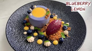 MICHELIN STAR Blueberry Lemon amp Cinnamon Dessert  Fine Dining Pastry Recipe [upl. by Einnek]