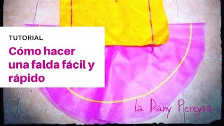 Tutorial Cómo hacer una pollera fácil y rápido en casa [upl. by Brooke804]