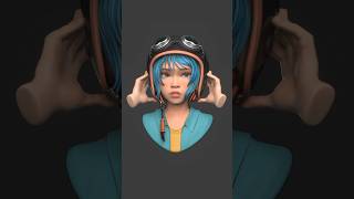 Sculpting cool girl in blender digitalart art digitalsculpt blender3d 3dmodeling [upl. by Nirrak]