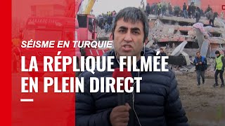 Séisme en Turquie  la puissante réplique filmée en plein direct [upl. by Erdua]