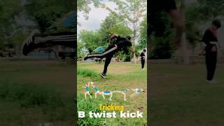 B twist kick 🔥 tricking twist kicks acrobatics flips trendingsong tutorial youtubeshorts [upl. by Neisa749]