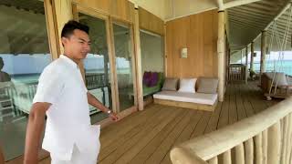 Maldives private residence  Soneva Jani Maldives  Four Bedroom Water Reserve with Slide  tour [upl. by Acacia]