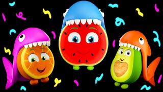 Baby Shark Dance Party with Funky Fruits 🦈🍉 Kids Sensory Videos [upl. by Notniuqal]