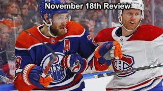 Reviewing November 18th NHL Games [upl. by Sephira]