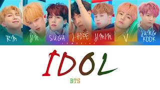 BTS 방탄소년단  IDOL Color Coded LyricsHanRomEng [upl. by Orimar]