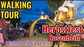 Walking tour in Herbstfest 2024 Rosenheim  Germany  History of 163 years [upl. by Elocin]