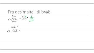 Brøk og desimaltall [upl. by Mcquoid]