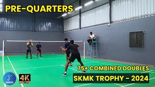 GANESH amp RAGHU vs JAYA amp GINO  PREQUARTERS  SKMK TROPHY  2024  75 COMBINED DOUBLES [upl. by Pogah]