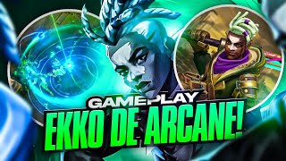 EKKO COM A NOVA SKIN DE ARCANE TA BUFFADO  LOL WILD RIFT [upl. by Attah]