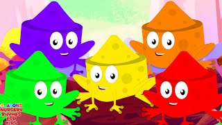 Five Little Speckled Frogs  More Nursery Rhymes amp Kindergarten Songs by Crayons [upl. by Balkin259]