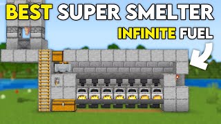 SUPER SMELTER WITH INFINITE FUEL in Minecraft Bedrock 121 [upl. by Nissie]