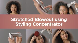 Hair Styler  Stretched Blowout for Coily Hair Concentrator [upl. by Saerdna586]