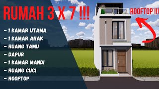 Desain rumah minimalis 3 x 7 [upl. by Aihsercal]