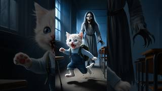 Cat meets ghost at school Adorable story aicat catlover kitten [upl. by Cutcliffe7]