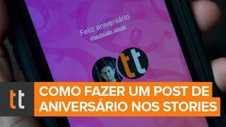 Mensagem de aniversário no Instagram como fazer um post criativo no Stories [upl. by Drogin]