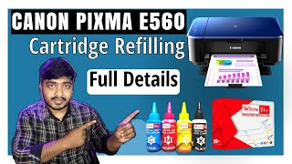 How to Refill Ink In Canon PIXMA E560 Printer Cartridges canon [upl. by Erdnaid625]