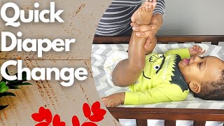 How To Change A Babys Diaper  Quick And Easy Diaper Change For Beginners [upl. by Francois817]